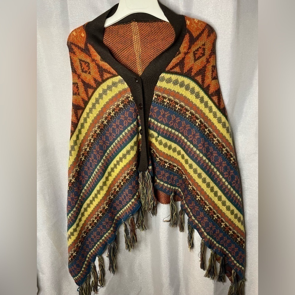 SIERRA FRINGE PONCHO. One size​​​​​​​​​​​​​​​​​​​​​​​​​​ - Picture 8 of 13
